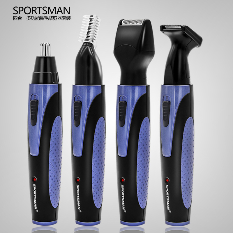 Red New Razor Nasal Hairy Clean Shave Eyebrow Knife Set Electric Men's Nasal Trimmer Charging