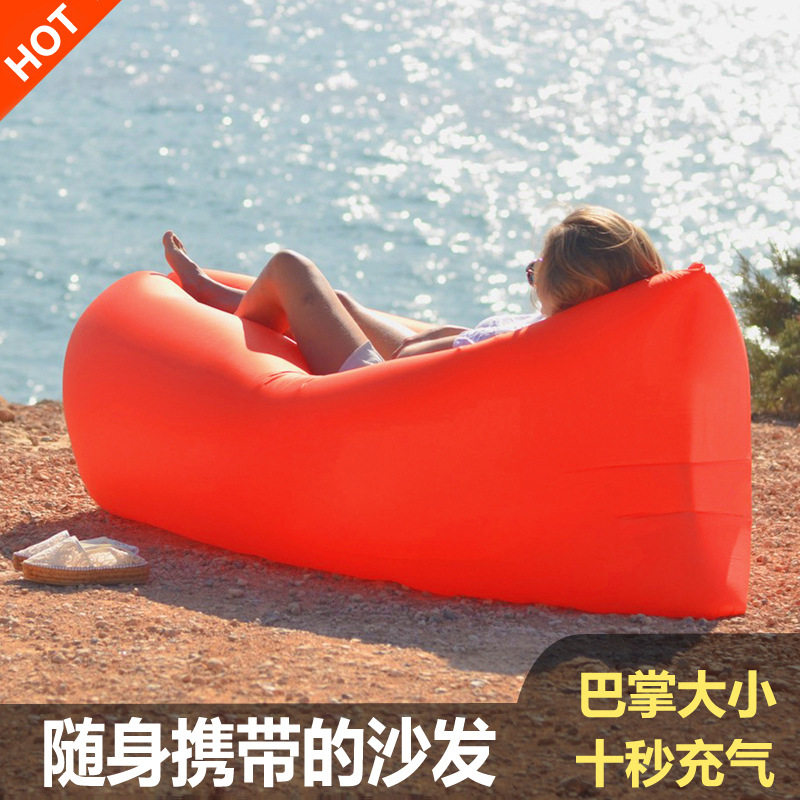 Portable air bed lunch break bed camping camping beach air mattress single person lazy outdoor inflatable sofa bag