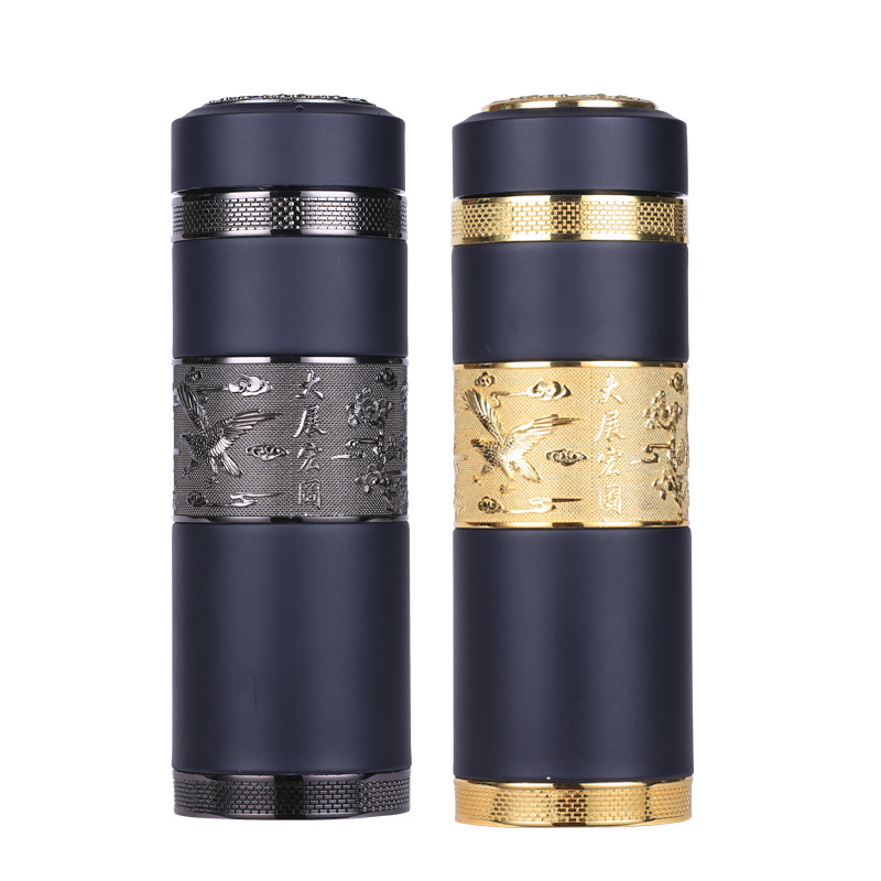 Net celebrity domineering zisha thermos mug high-end men's water cup custom lettering purple sand cup car portable tea cup