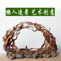 Lazy artificial landscape water forest tree hole arched root bonsai rhododendron root perched root Qinglong stone skeleton landscape