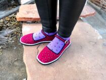 Spring summer autumn and winter season buckle belt women's shoes single shoes flat bottom flower strip velvet work casual shoes rubber bottom wear-resistant non-slip