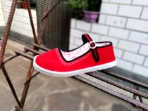 Spring and Autumn handmade embroidered cloth shoes national style buckle belt women's shoes shallow white plastic flat bottom low side