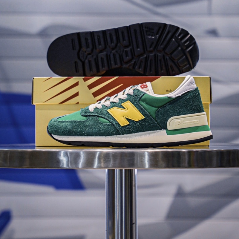 New Balance M990Gg1 American-Made 990V1 Yellow-Green Retro Jogging Casual Shoes