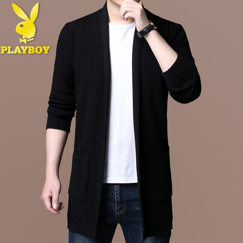 Flowers Playboy Spring and autumn clothing Men's sweater knitted sweatshirt in Korean version Thickened Sanitary Coat Men's Coat in Thickened Sanitary Clothing