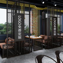American LOFT office partition restaurant coffee milk tea shop hollow screen retro bar wrought iron wall decoration