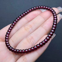 Garnet straight cut single circle bracelet about 4mm xl071
