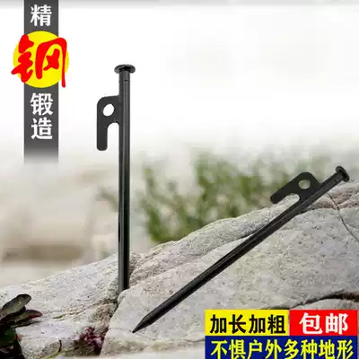 Bold and extended nails Outdoor camp fixed sky screen steel nails Beach nails High-strength tent windproof rope accessories