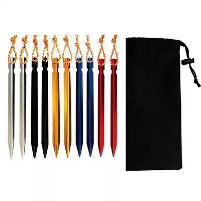 Outdoor Mitsubishi ground nails Tent sky curtain wind rope fixing nails Aluminum alloy beach nails Camping tool accessories