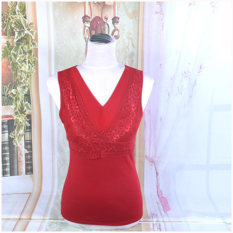 Mùa thu và mùa đông ấm áp và áo vest cashmere của phụ nữ mặc đồ lót từ việc mặc áo ngực định hình cơ thể áo sơ mi dày trung niên áo lót nam sát nách