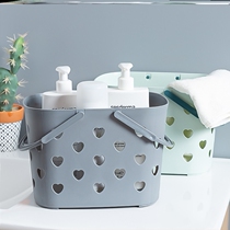 Portable bath student basket bathhouse hollow wash toilet storage basket bath basket bathroom bath drain basket