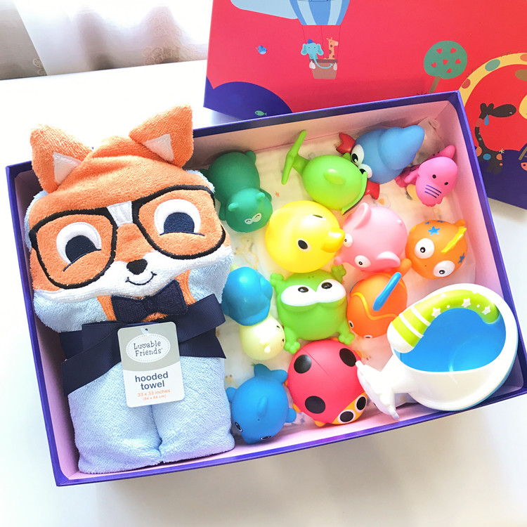 Sơ sinh hộp quà tặng bé khăn tắm bath toy set bé sơ sinh nguồn cung cấp trăng tròn món quà sinh nhật