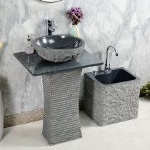 Stone column washbasin pool integrated modern home outdoor courtyard garden floor-to-ceiling balcony outdoor wash basin