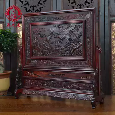 Screen decoration red acid branch screen mahogany interstitial screen big exhibition Hongtu screen gift office wood carving decoration