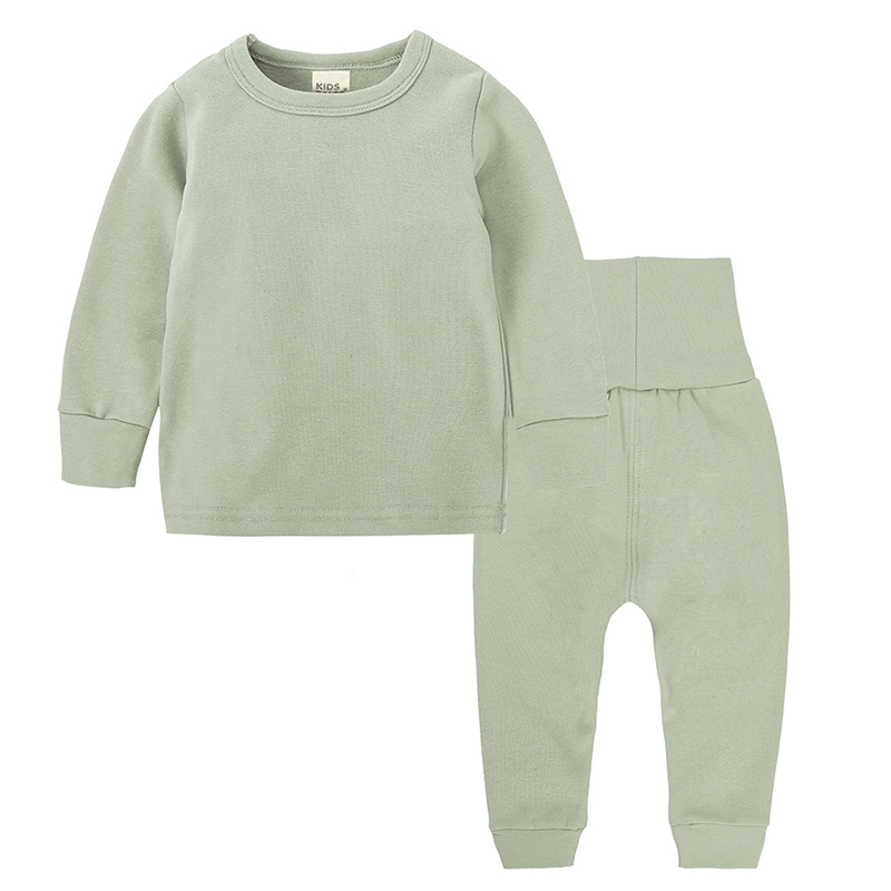 Bộ đồ lót trẻ em cotton cao eo thiết kế bụng bé quần mùa thu quần dài trẻ nhỏ cơ sở đồ ngủ mùa xuân và mùa thu quan ao babi