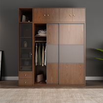 Nordic wardrobe simple modern sliding door New Chinese wardrobe home bedroom assembly cabinet large and small apartment wardrobe