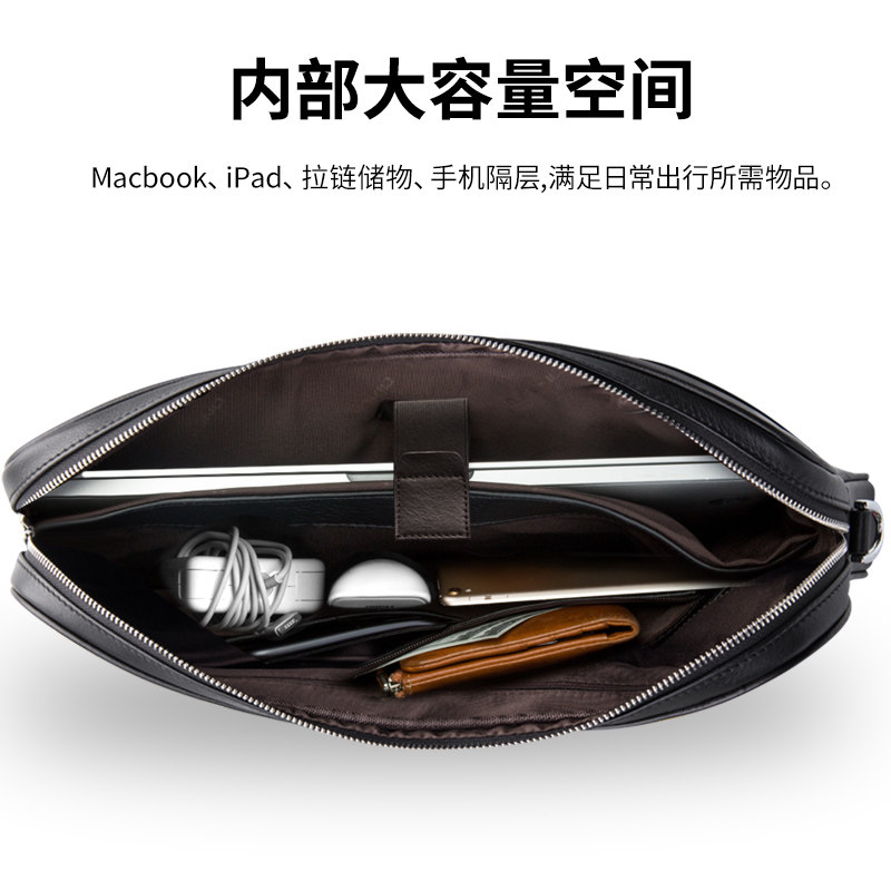 Apply Apple notebook leather bag macbook computer accommodating bag Xiaomi IBM thinkpad14 inch leather bag