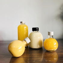 New transparent 350 ml fruit wine enzyme sweet shop beverage milk tea sealed Coffee Net red take-out glass bottle