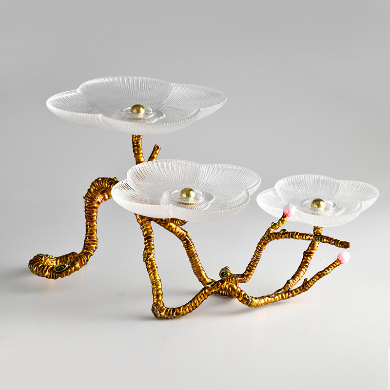 2022 new luxury atmosphere high grade art fashion decoration fruit plate ornaments model room hotel living room dining room