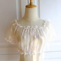 French lace retro-pink lolita dress with fine paste shirt lolita bubble sleeve short