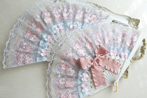 Lolita photographs folding fan gorgeous lace dance fan European style of the kung girl butterfly knot princess cherry tea