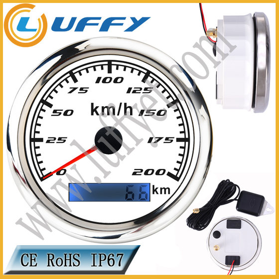 85mm GPS speedometer modified car, boat and yacht odometer speedometer kilometers nautical miles mile meter black