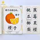 安静书水果认知书识字教具启蒙早教幼儿用书安静书贴纸书益智玩具