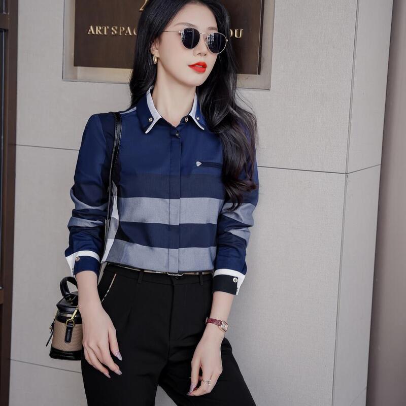 European and American Biabetty Genuine High-Quality Plaid Women's Shirts, Professional Attire Shirts for Lawyers, Civil Servants, and Ceos European and American Biabetty Genuine High-Quality Plaid Women's Shirts, Professional Attire Shirts for Lawyers, Civil Servants, and Ceos