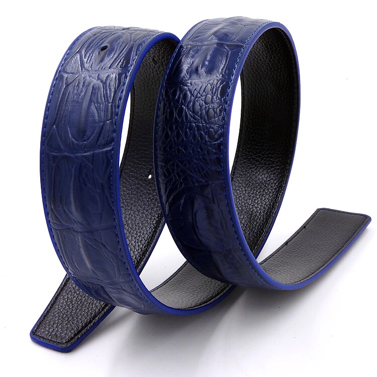 3 7cm without leading men's leather belt with leather scalp strap smooth button belt without button belt