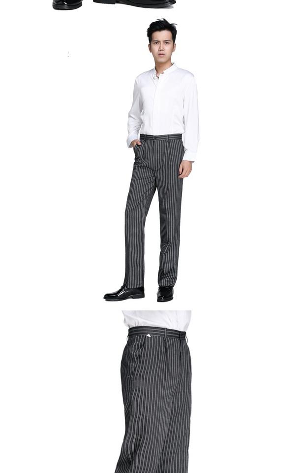Quần đầu bếp thoáng khí quần ngựa vằn thun eo quần đầu bếp quần công sở hoang dã cộng với chất béo kích thước lớn thời trang nam