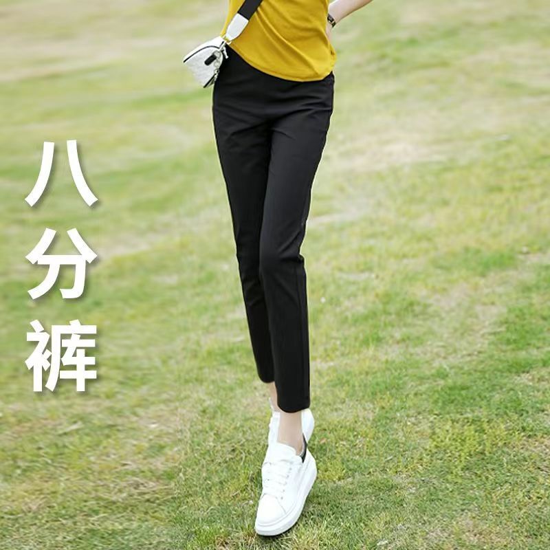 New Chinese Style Summer Cropped Pants 2026 New High-Waisted Slim Cigarette Pants Stretchy Ankle-Length Casual Pants Hot Item