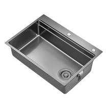 Hengjie washbasin kitchen sink sink under counter basin dishwashing nano antibacterial 304 stainless steel household large single sink