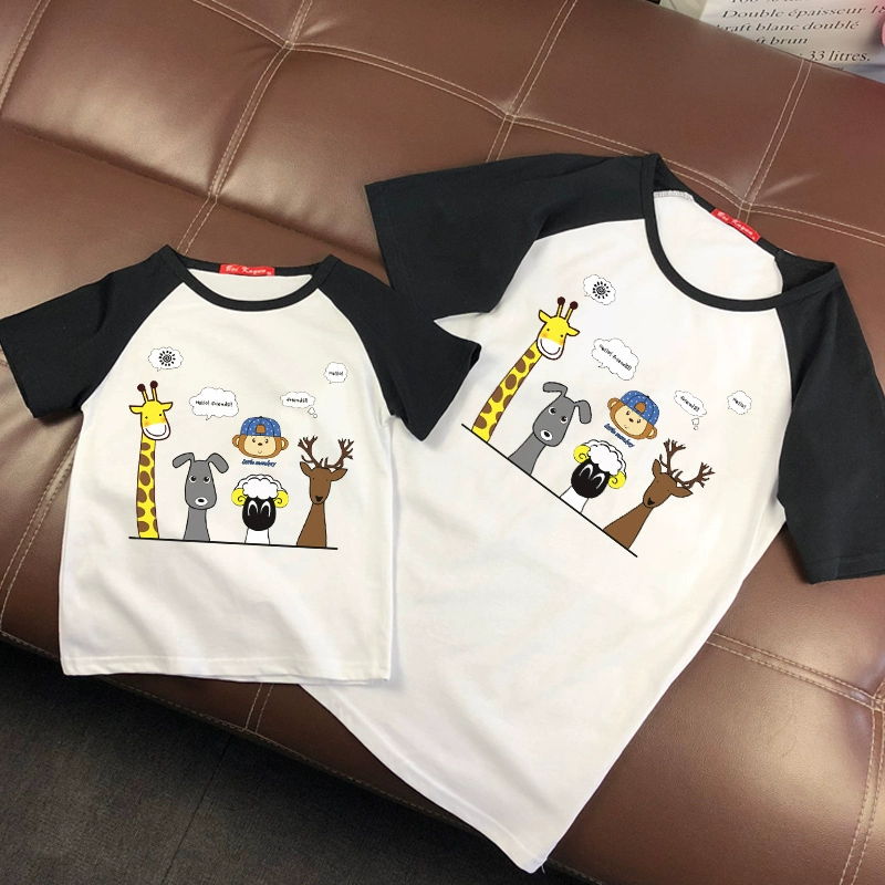 2019 lưới đỏ cha mẹ mặc trẻ em mùa hè tay ngắn kích thước lớn chất béo mẹ-con mẹ gia đình ba phụ nữ thoáng khí - Trang phục dành cho cha mẹ và con