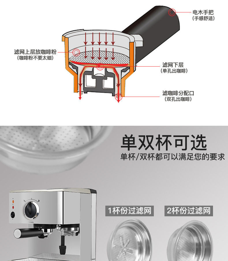 Máy pha cà phê bán tự động Eupa / Tsann Kuen TSK-1817, người tiêu dùng và thương mại Ý, tặng quà - Máy pha cà phê máy pha cà phê hà nội