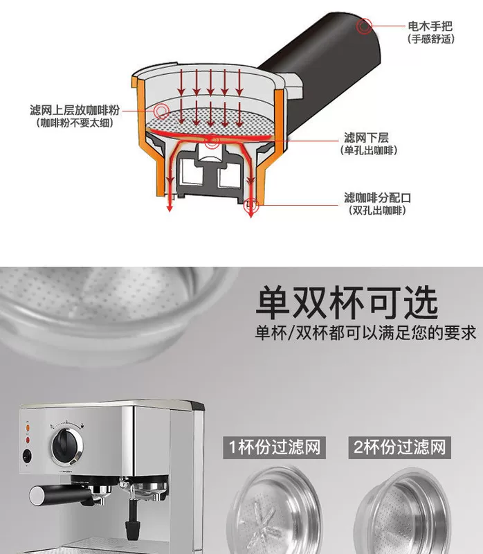 Máy pha cà phê bán tự động Eupa / Tsann Kuen TSK-1817, người tiêu dùng và thương mại Ý, tặng quà - Máy pha cà phê