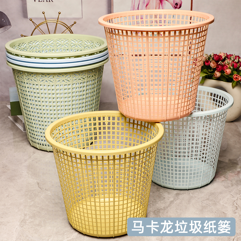 Kitchen Trash Can Macaron Trash Basket Bathroom Plastic Hollow Wastepaper Trash Can Large Lidless Paper Basket Kitchen Trash Can Macaron Trash Basket Bathroom Plastic Hollow Wastepaper Trash Can Large Lidless Paper Basket