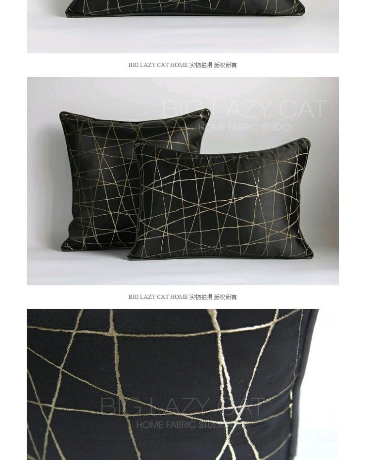 Đơn giản hiện đại ánh sáng sang trọng / mô hình sofa phòng gối đệm / thiết kế mô hình hình học gối vuông gối thắt lưng gối sofa cao cấp