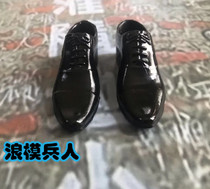 Soldier 1 6 pointed leather shoes mens leather shoes with heel increased black non-real use