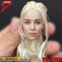  TTTOYS 1 6 soldiers dragon mother head carving Emilia dragon mother Daenerys hair transplant female head carving spot