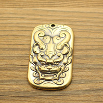 Brass vintage Nian beast tag pendant antique bronze handles and old items sold at street stalls