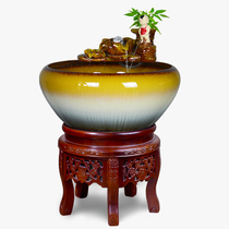 Jingdezhen ceramic fish tank fish basin Living room lucky boy humidifier Water feature filter circulation ornaments large size