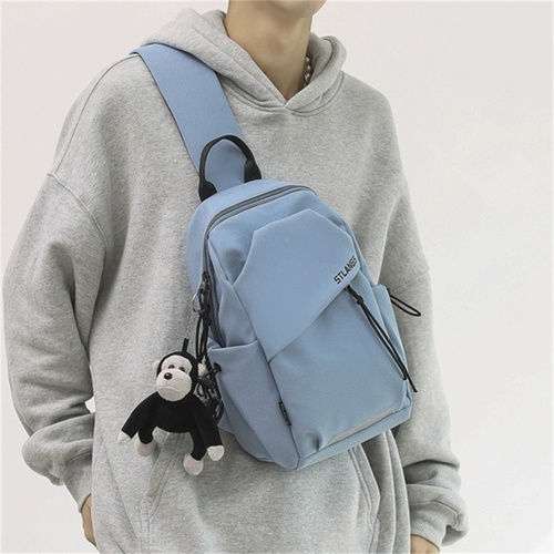 Мужская летняя модная сумка на одно плечо, универсальная сумка через плечо для отдыха, вместительная и большая нагрудная сумка, Южная Корея