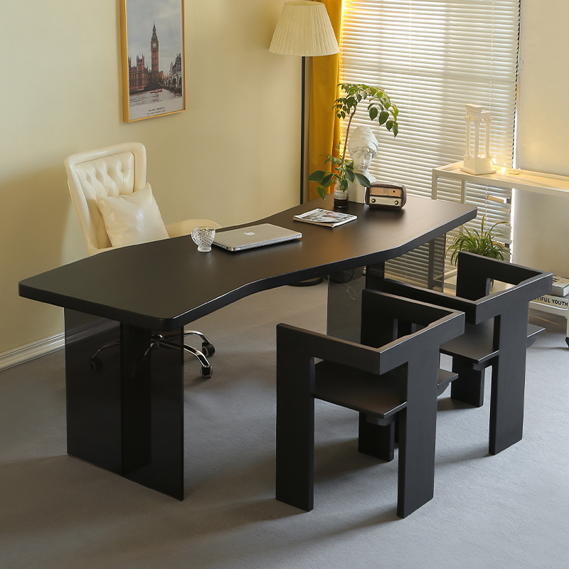 Acrylic Solid Wood Desk Simple Modern Black Computer Desk Rectangular Designer Desk Workbench Long Table Acrylic Solid Wood Desk Simple Modern Black Computer Desk Rectangular Designer Desk Workbench Long Table