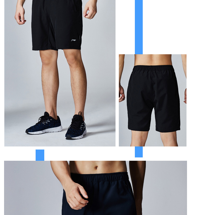 Quần short nam Li Ning Quần thể thao nam Li Ning quần thể thao mùa hè Quần short giản dị 2019 quần short nam mùa hè AKSK107 - Quần thể thao quần đùi thể thao nữ
