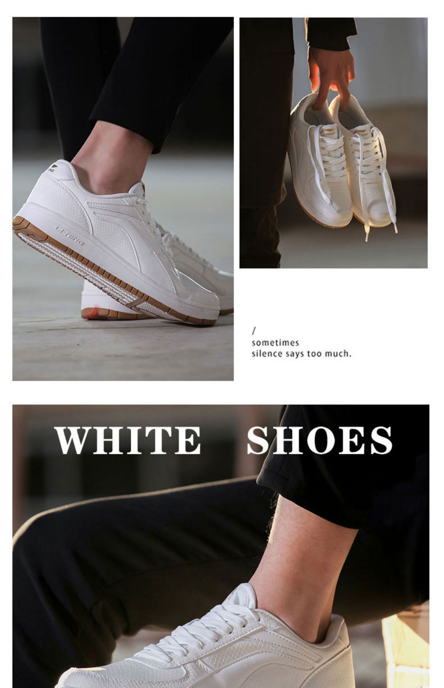 Giày nam Li Ning giày trắng giày thể thao mùa thu 2019 mới air Force một đôi giày trắng nhỏ màu trắng giày giản dị - Dép / giày thường giày thể thao nữ