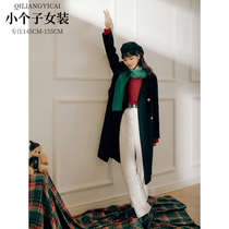 Paint quantity one cut small sub black bifacial cashmere big coat woman double row buckle loose minimalist fur coat winter 1659