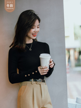 Seven Volume One cut small man black button long sleeve knitted base shirt sweater warm coat winter New 1834