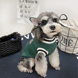 Pet Dog and Cat Clothes Schnauzer Teddy Knitted Vest Campus Style Couple Outfit Sweater Autumn and Winter
