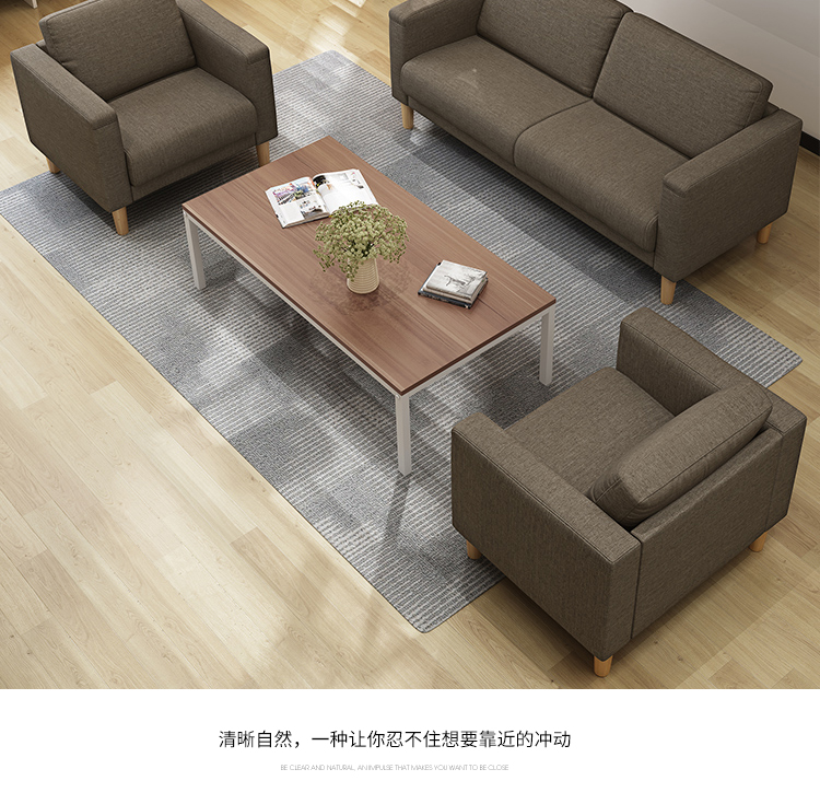 Longxu sofa văn phòng kết hợp bàn cà phê vải nhỏ tiếp khách sofa văn phòng sofa nội thất ba