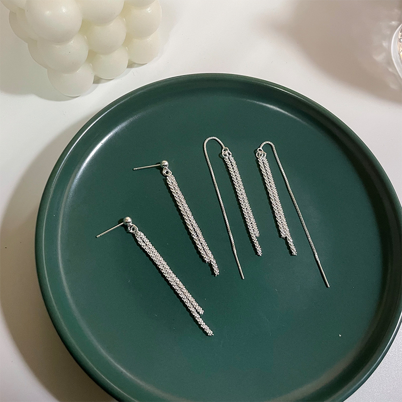 Full Star Ear Necklace Pure Silver Female Raising Earhole Superior Feel Light Lavish 925 Silver Streaming Suear Pin Small Crowd Design Feel