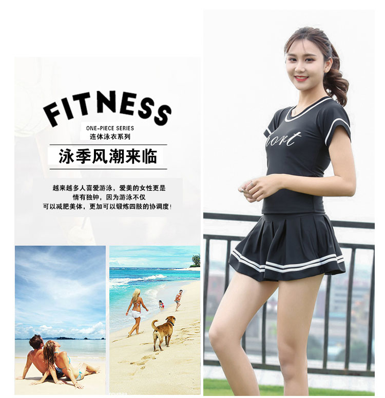 Bộ đồ bơi nữ chia đôi thể thao hai mảnh Pingjiao nữ sinh bảo thủ XL béo MM hot xuân đen 6xl đồ bơi 2 mảnh